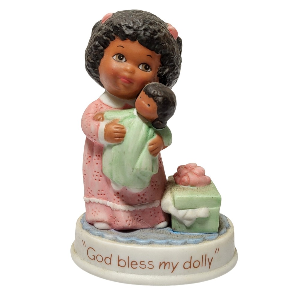 Avon Tender Memories God Bless My Dolly 1990 Girl Porcelain Figurine